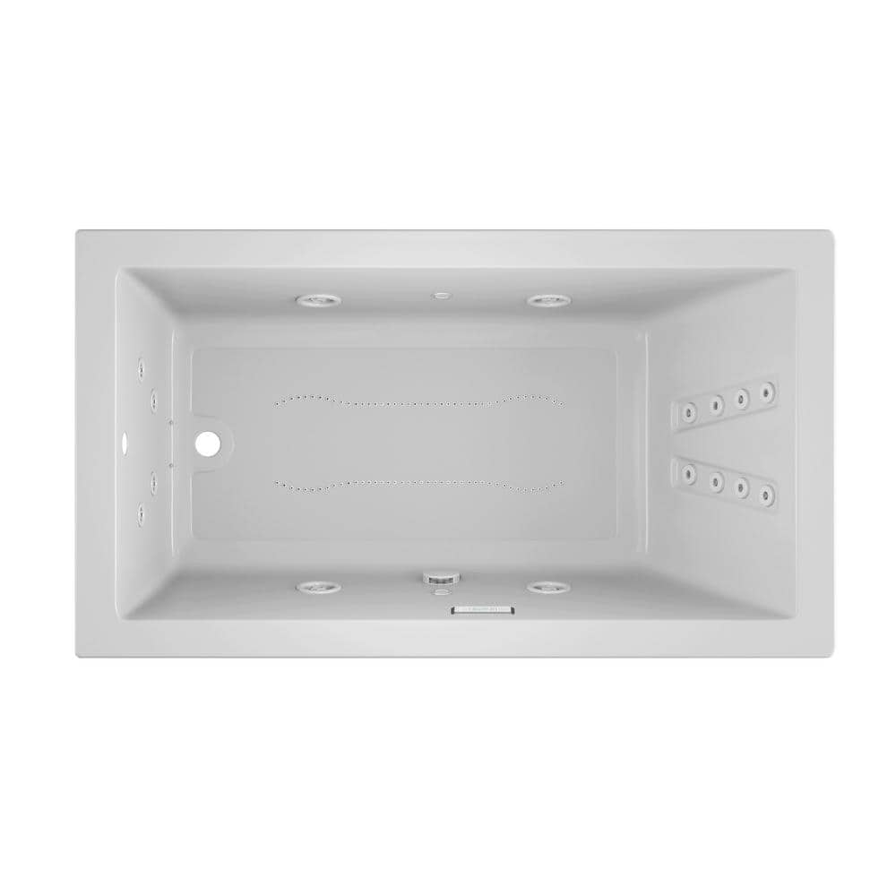 JACUZZI SOLNA SALON SPA 66 in. x 36 in. Rectangular Combination Bathtub with Right Drain in White