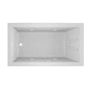 SOLNA SALON SPA 66 in. x 36 in. Rectangular Combination Bathtub with Right Drain in White