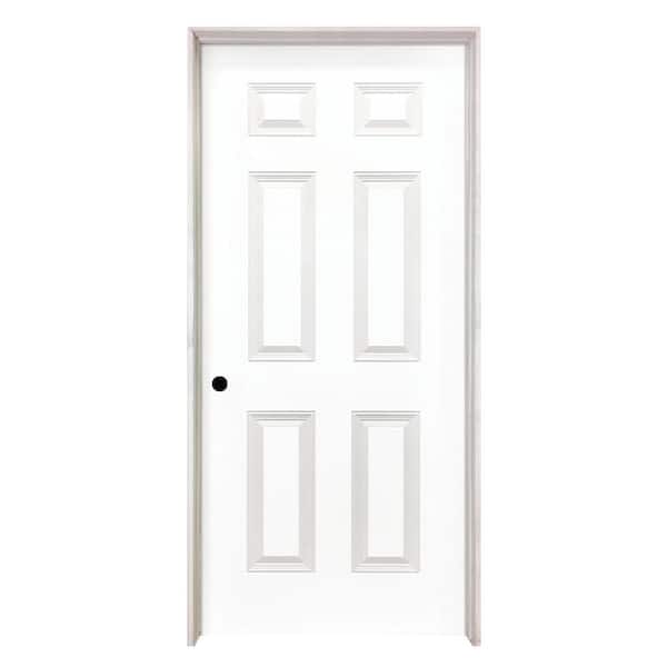 Steves & Sons 24 in. x 80 in. Right-Handed 6-Panel Textured Hollow Core White Primed Composite Single Prehung Interior Door