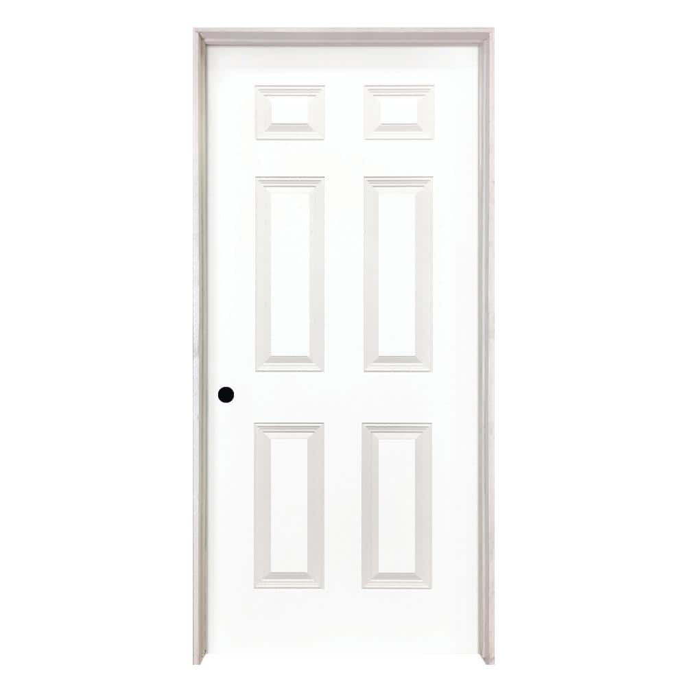 30 in. x 80in. RH 6-Panel Textured White Primed Hollow Core Composite Single Prehung Interior Door Pro-Pack (5 Pack) price history on PriceWatchPro