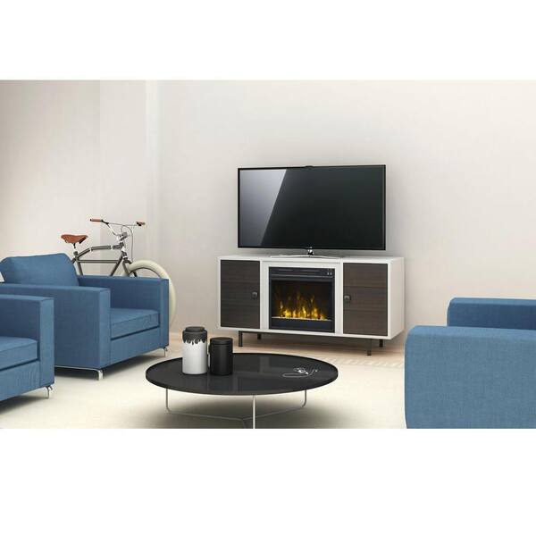 Classic Flame Ridgeville 47.38 in. Two-Tone Media Console Electric Fireplace in High Gloss White/Wakefield Oak