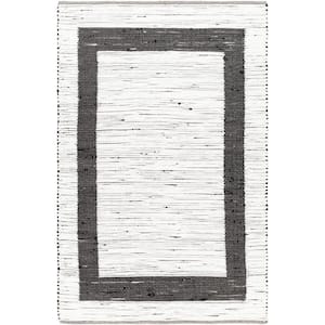 Jean White Doormat 2 ft. x 4 ft. Border Indoor Area Rug