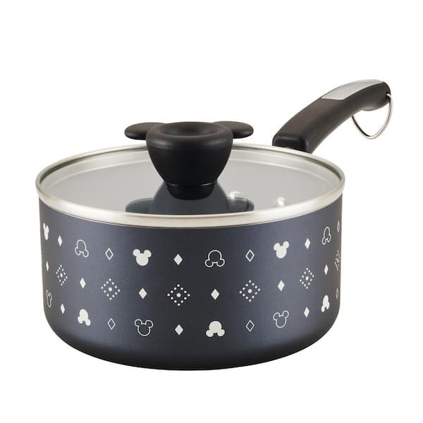 Unbranded Disney 2 qt. Aluminum Nonstick Saucepan with Lid in Black
