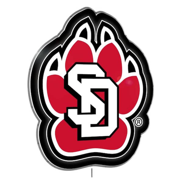 Evergreen 23 in. x 23 in. University of South Dakota Red College Mascot Plug-In LED Lighted Plastic Sign