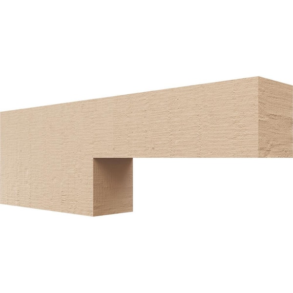 Ekena Millwork 2 in. x 4 in. x 12 in. Series 3 Thin Chapel Hill Rough Cedar Woodgrain Timberthane Polyurethane Corbel, Primed Tan