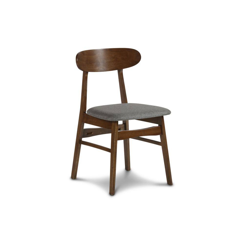 Morocco Walnut Brown Mid-Century Modern 5-Piece Dining Set