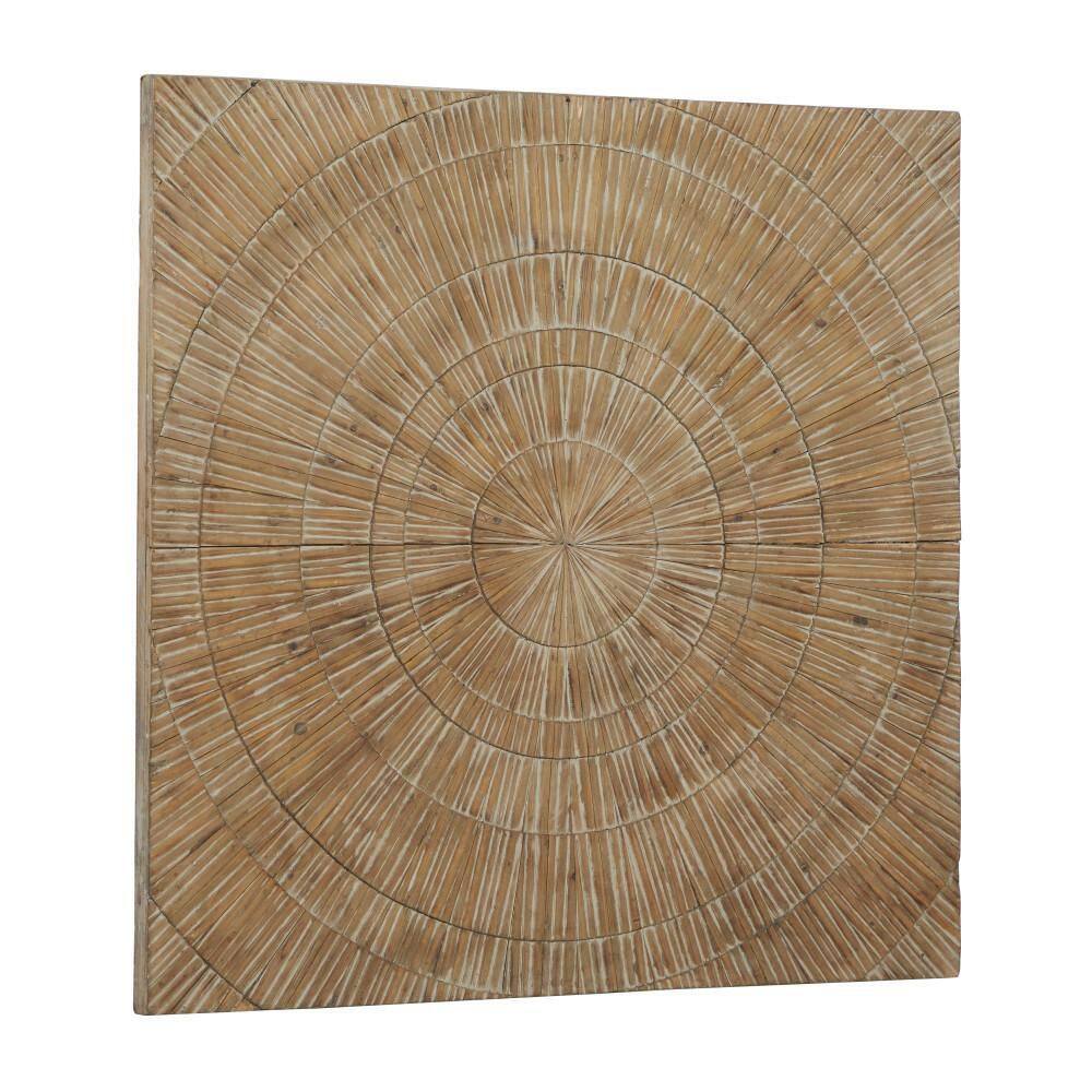 Brown Handmade Radial Starburst Wood Wall Decor