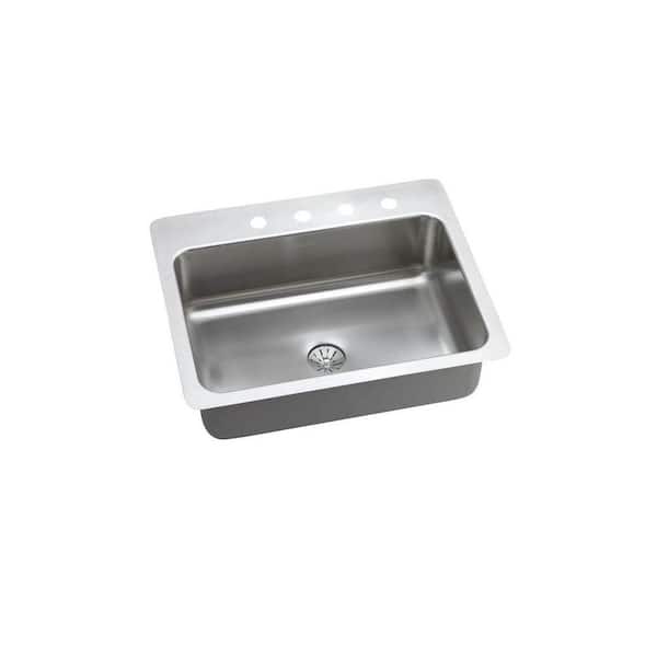 Elkay Innermost Perfect Drain Drop-in Stainless Steel 27 in. 4-Hole Single Bowl Kitchen Sink