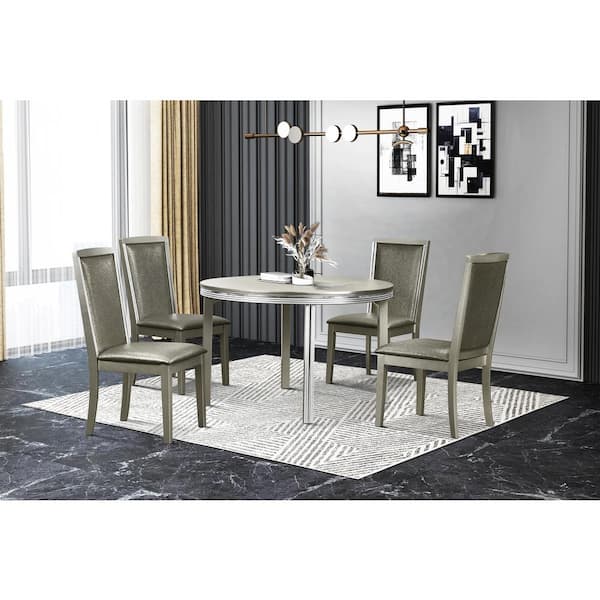 NEW CLASSIC HOME FURNISHINGS New Classic Furniture Lumina Gray Polyester Upholstered Side Chair (Set of 2)