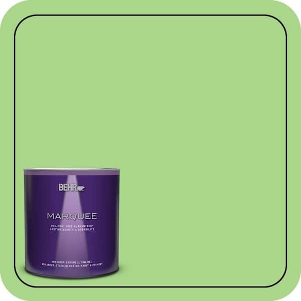 BEHR MARQUEE 1 qt. #430B-4 Peas in a Pod Eggshell Enamel Interior Paint & Primer