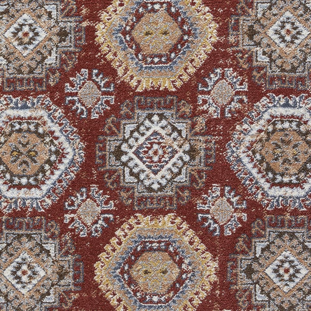 Alsbrooke Delary 4' x 6' Orange Patchwork Area Rug