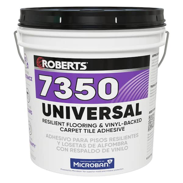 ROBERTS 4 Gal. (16 qt.) 8-10 Hour Dry Time Universal Resilient Flooring, Vinyl-Backed Carpet Tile Floor Adhesive in Off White