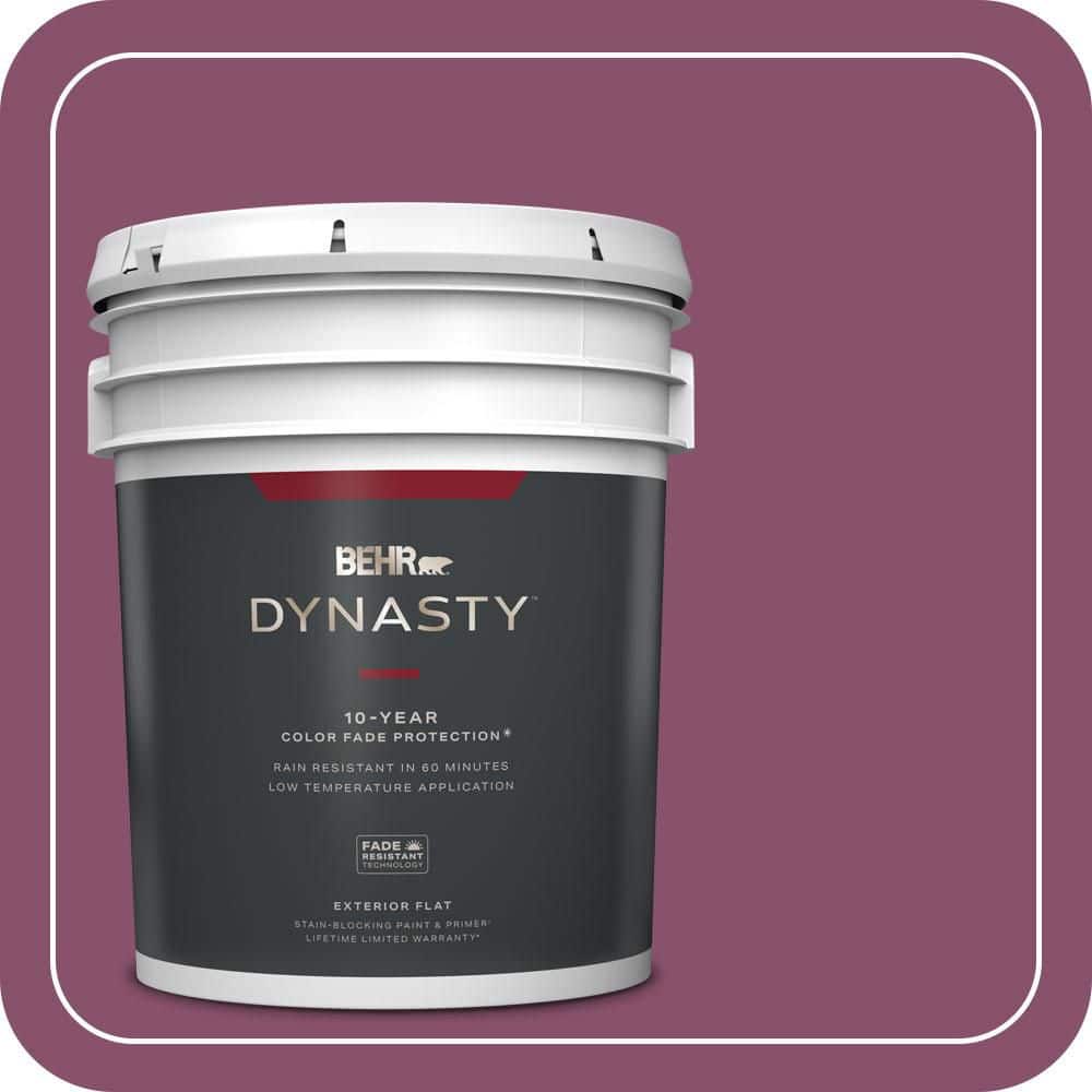 BEHR DYNASTY 5 gal. #M120-7 Raspberry Crush Flat Exterior Stain ...