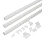 Commercial Electric 5 ft. 1/2 Round Baseboard Cord Channel, White A50-5W -  The Home Depot