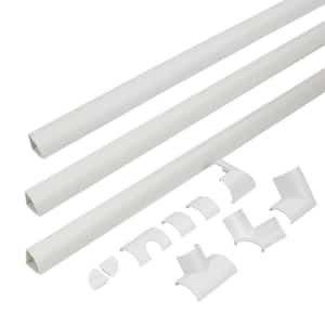 EasyLife Tech 16 ft. Cable Raceway Kit for Concealing & Cord Organizing -  White - 4 Strips of 0.78 x 0.39 x 48 inches 71529A-1.22 KIT - The Home Depot