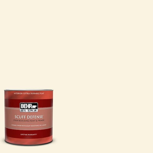 BEHR ULTRA 1 qt. #W-D-710 Creamy White Extra Durable Flat Interior Paint & Primer