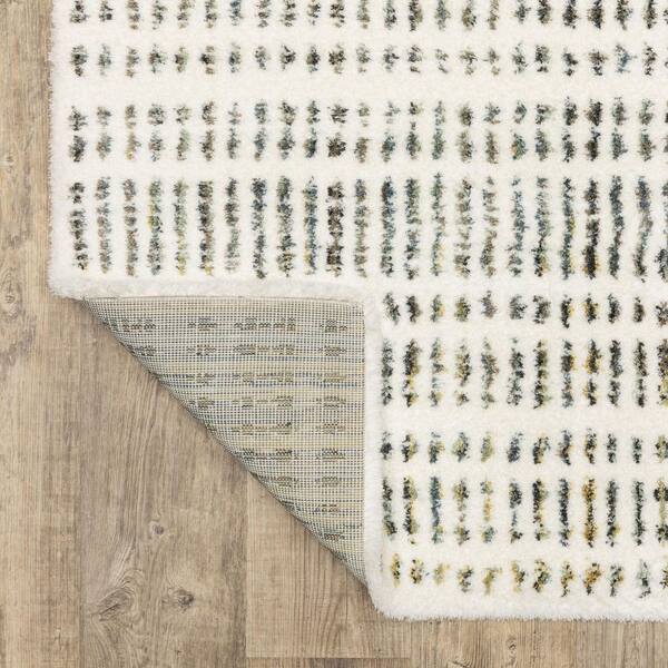 2' X 3' Green And Ivory Abstract Area Rug