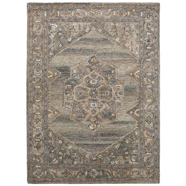 Vestige 5 x 8 Camel Oriental Pattern Area Rug for High Traffic Living Room Dining Room Bedroom
