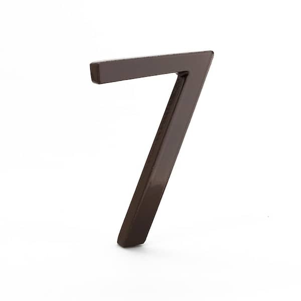 Montague Metal Products 4 in. Roman Bronze Aluminum Floating or Flat Modern House Number 7