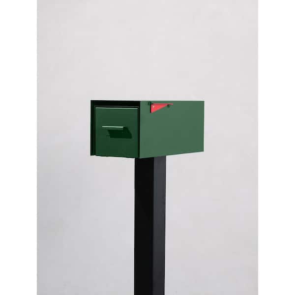 The Malone Color Series-Green Malone Post Mounted Mailbox with Black Post