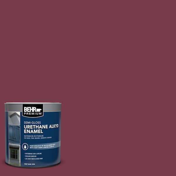 BEHR PREMIUM 1 qt. #BIC-51 July Ruby Semi-Gloss Enamel Urethane Alkyd Interior/Exterior Paint