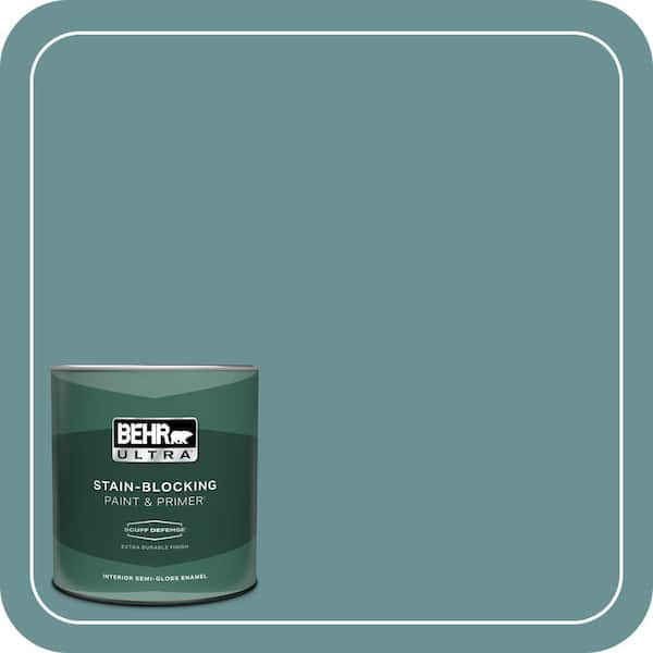 BEHR ULTRA 1 qt. #T15-16 Blue Clay Extra Durable Semi-Gloss Enamel Interior Paint & Primer