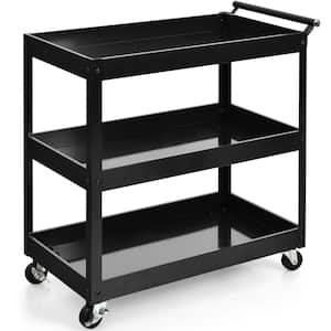 Honey Can Do Black Rolling Craft Cart with Wheels, Pegboard,  Shelf, and Metal Basket CRT-09607 Black : Industrial & Scientific