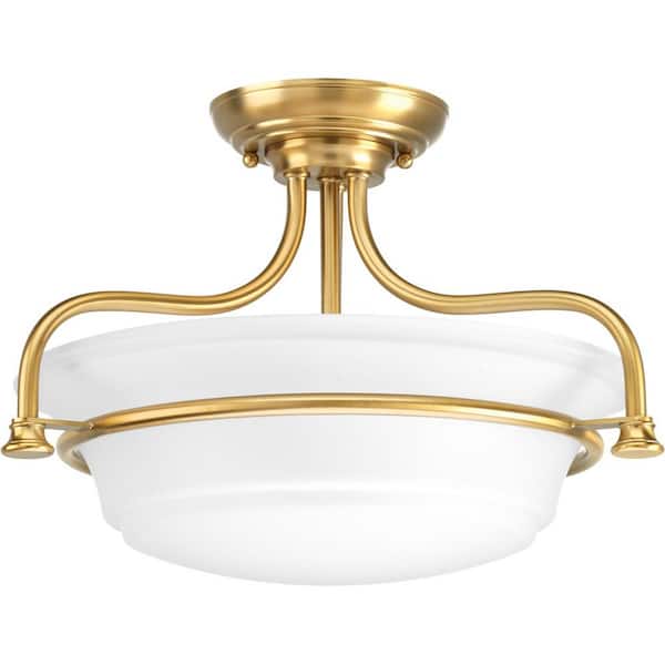 Progress Lighting Tinsley Collection 2-Light Brushed Bronze Semi-Flush Mount