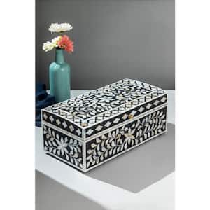 Jodhpur Mother of Pearl Decorative Box - Black 16 in.