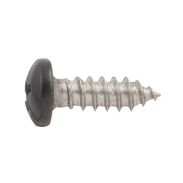 #8x1 Self Tapping Sheet Metal Screws - 500 Pack, Phillips Round Head Washer, Carbon Steel, Black - View #11