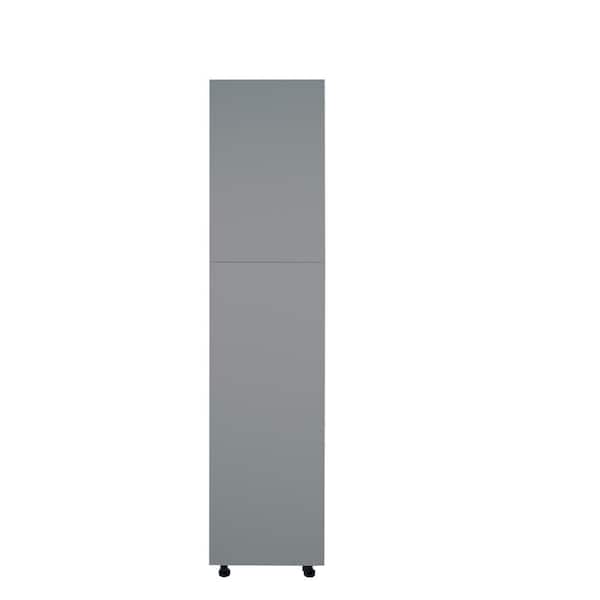Radiance 18 in. W x 24 in. D x 84 in. H Ready to Assemble Slab Pantry Kitchen Cabinet in Matte Grey