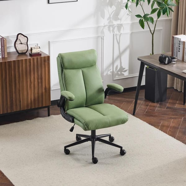 Winado Faux Leather Fabric Swivel Task Chair in Olive-Green with