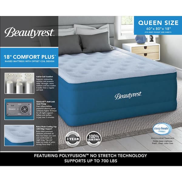 Beautyrest Comfort Plus Air Mattress with Built-in Pump - Inflatable Guest  Bed with Plush Cooling Top - On Sale - Bed Bath & Beyond - 34799143