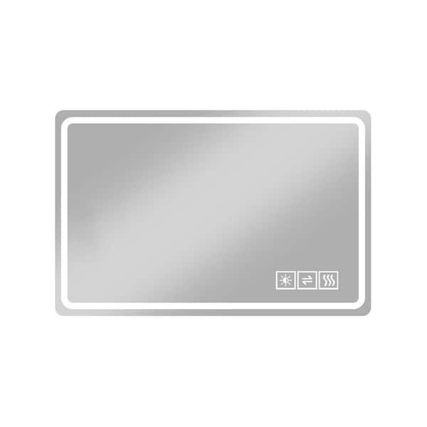 24 in. W x 40 in. H LED Bathroom Wall Vanity Mirror, Frameless Anti-Fog Dimmable Vanity Mirror for Wall