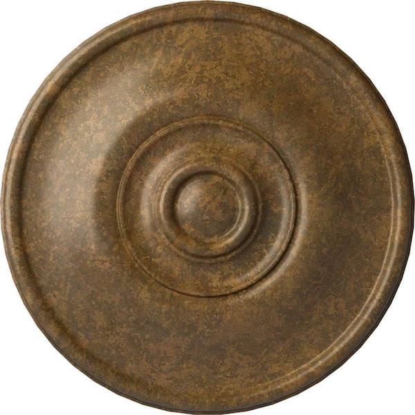 Ekena Millwork 11-3/4 in. x 3/8 in. Jefferson Urethane Ceiling Medallion (Fits Canopies upto 2-7/8 in.), Rubbed Bronze
