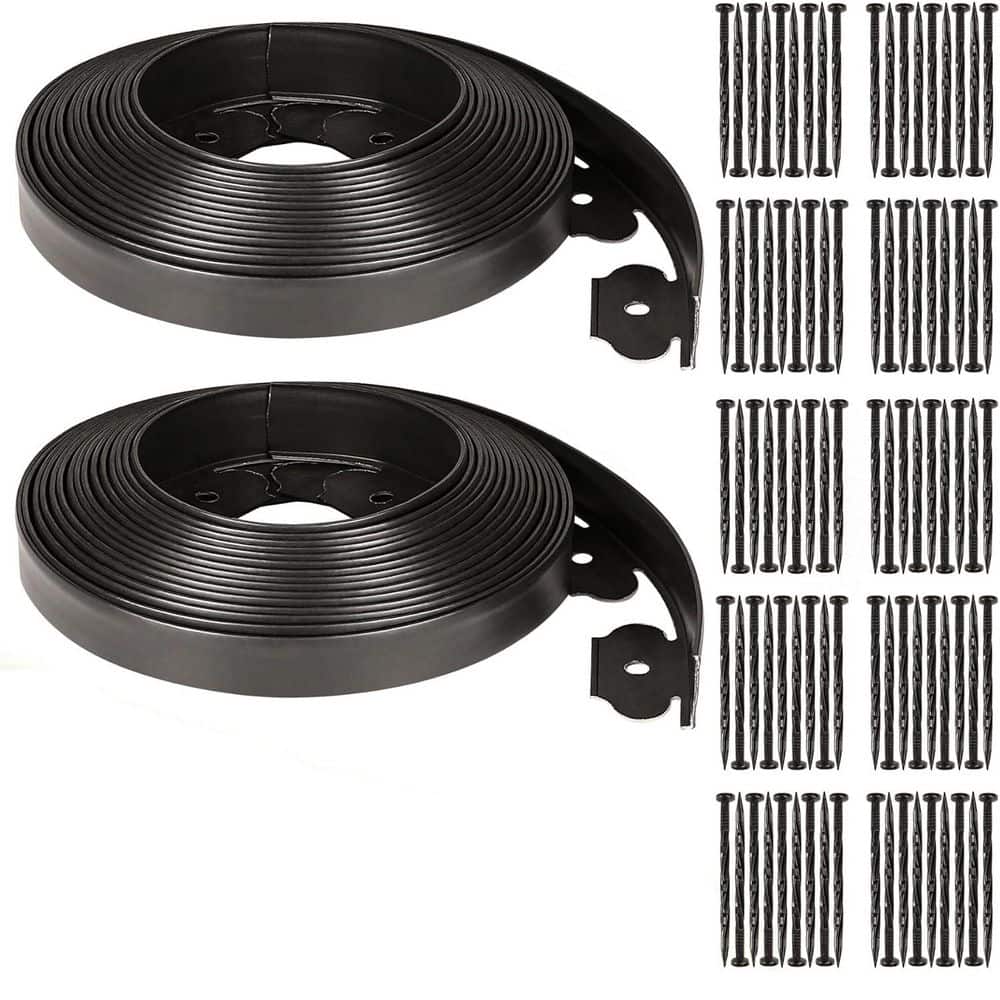 1.5 in. Tall 100 ft. Garden Edging Border with 120 Anchoring Spikes, Black price history on PriceWatchPro