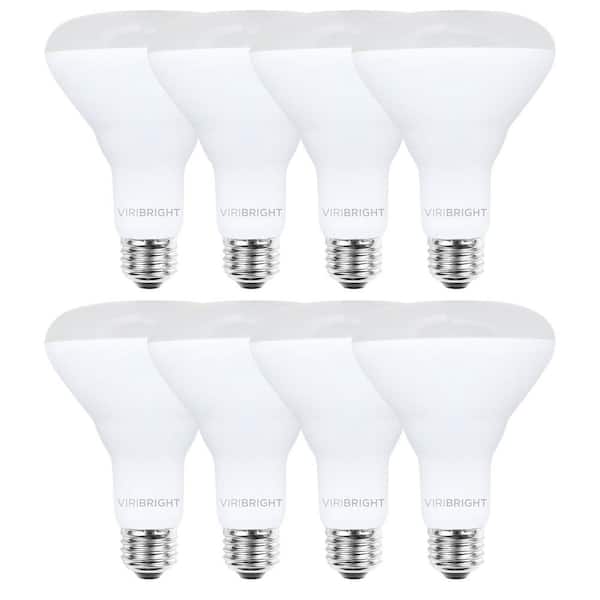 Viribright 65-Watt Equivalent BR30 Dimmable UL Listed Recessed Flood LED Light Bulb, Warm White 2700K (8-Pack)
