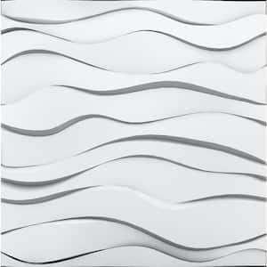 Zephyr 3/4 in. x 2 ft. x 2 ft. Plain White Seamless Foam Glue-Up 3D Wall Panels (12-Pack) 48 sq. ft./case