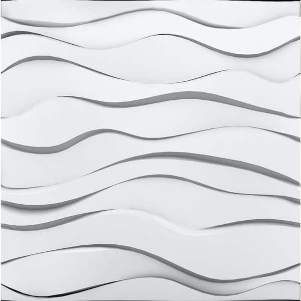 A La Maison Ceilings Zephyr 3/4 in. x 2 ft. x 2 ft. Plain White Seamless Foam Glue-Up 3D Wall Panels (12-Pack) 48 sq. ft./case