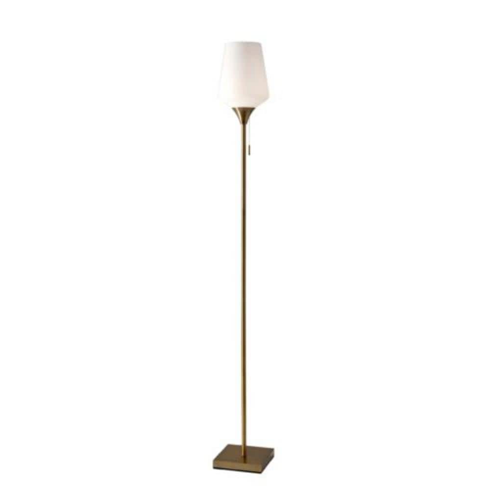 71 in. Brass 1 Light 1-Way (On/Off) Torchiere Floor Lamp for Liviing Room with Glass Novelty Shade price history on PriceWatchPro