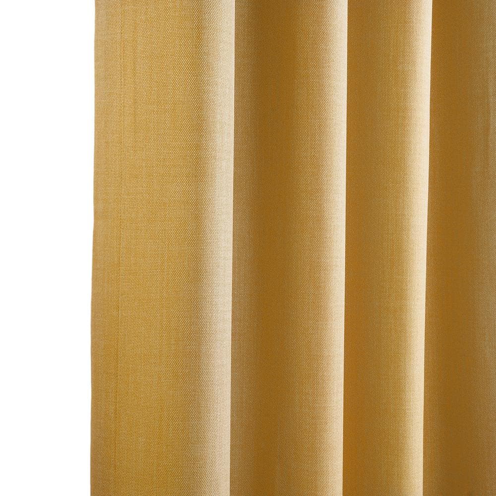 Dandelion Gold Faux Linen Blackout Grommet Window Panel - 84 in. Length