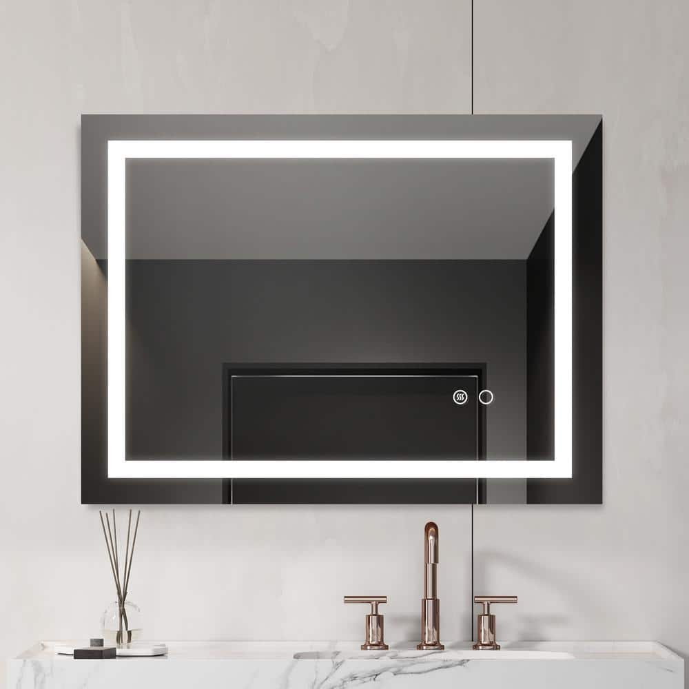 Tileon 32 in. W x 24 in. H Rectangular Frameless Wall Mounted LED ...