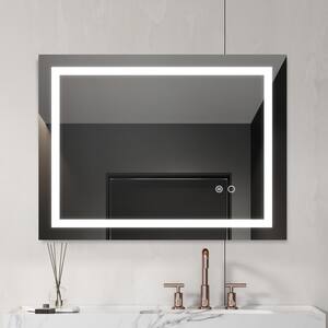 32 in. W x 24 in. H Rectangular Frameless Wall Mounted LED Bathroom Vanity Mirror with 3 Color Temperature and Anti-Fog