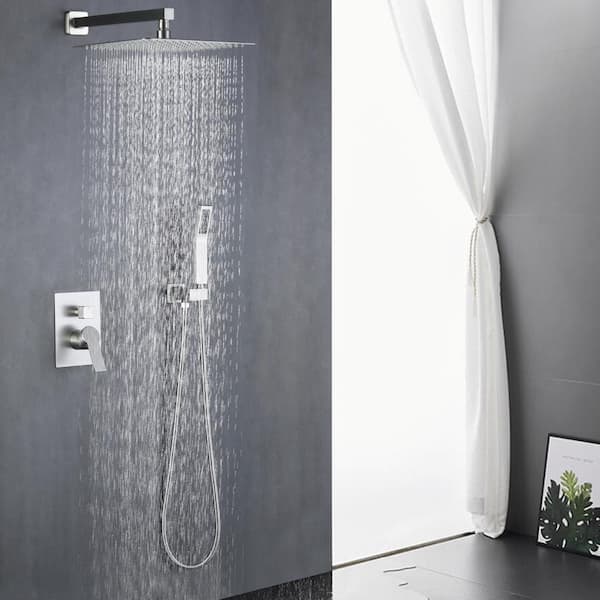 12 in. Rain Shower Head Systems Wall Mounted Shower – WELLFOR