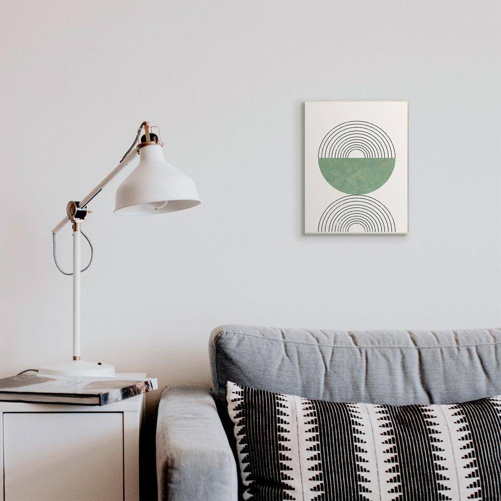 Art Deco Geometric Green and Black Wood Wall Plaque, 10 x 15