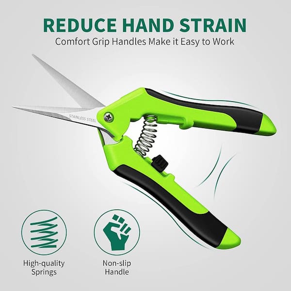 6.5 Inch Stainless Steel Curved Straight Blade Gardening Hand Pruner P