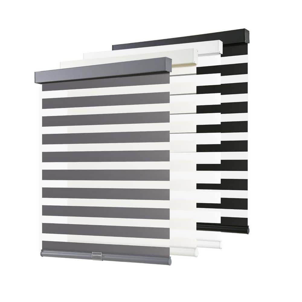 Zebra Blinds Cordless Shades-Dual Layer Light Filtering, Day & Night, Gray Polyester Fabric 44 in. W x 72 in. L price history on PriceWatchPro
