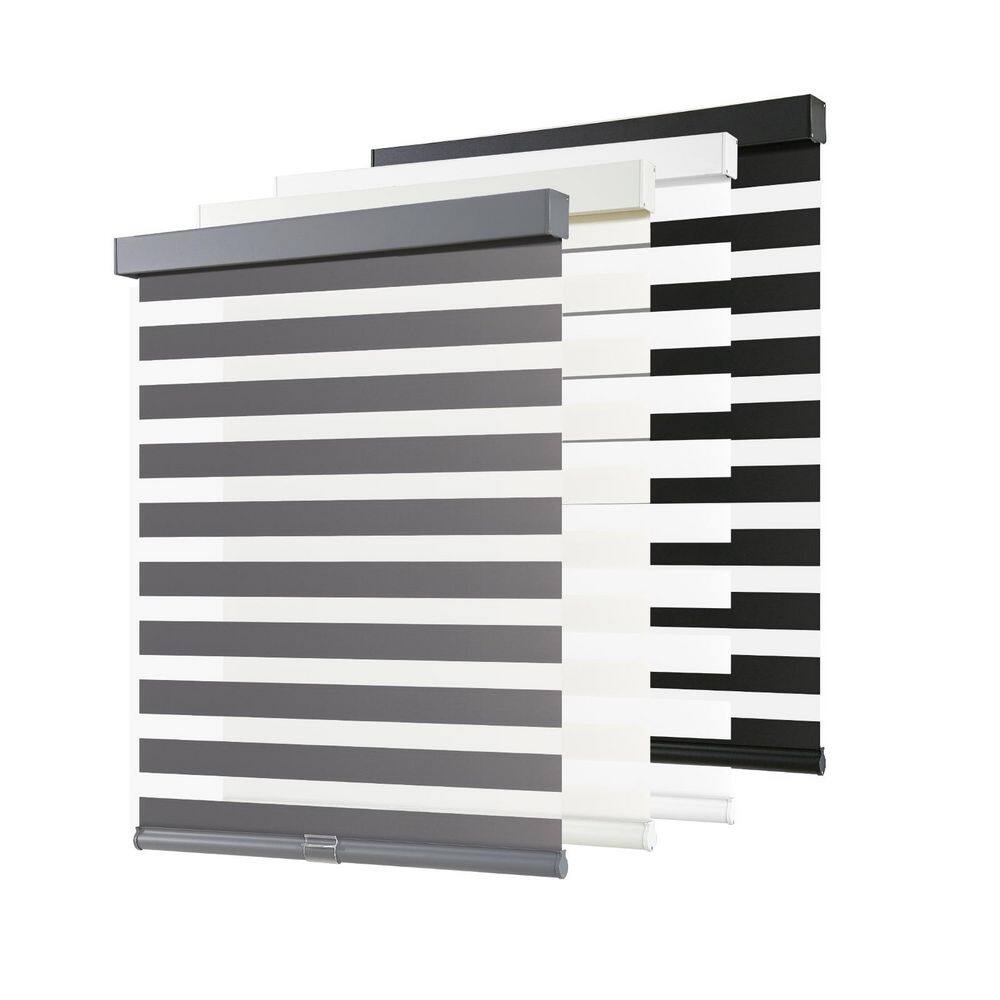 Zebra Blinds Cordless Shades-Dual Layer Light Filtering, Day & Night, Gray Polyester Fabric 50 in. W x 72 in. L price history on PriceWatchPro