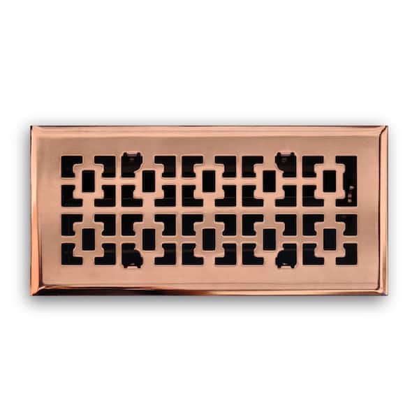 T.A. Industries 4 in. x 10 in. Vintage Victorian Floor Diffuser, Copper
