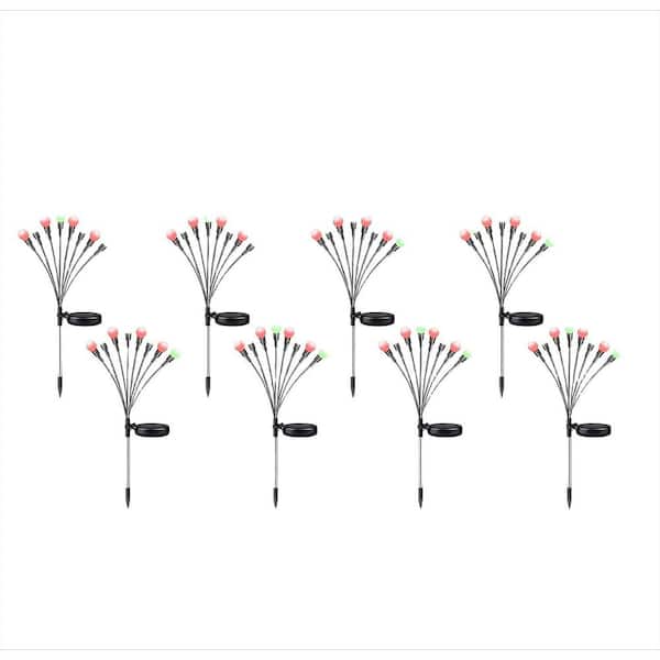 6-Pack Outdoor Solar Firefly Fairy Lights, 48 LED Solar Garden Lights for Pathway, Patio and Yard